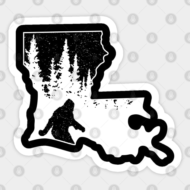 Bigfoot Louisiana State Map Gifts Sticker by Tesszero